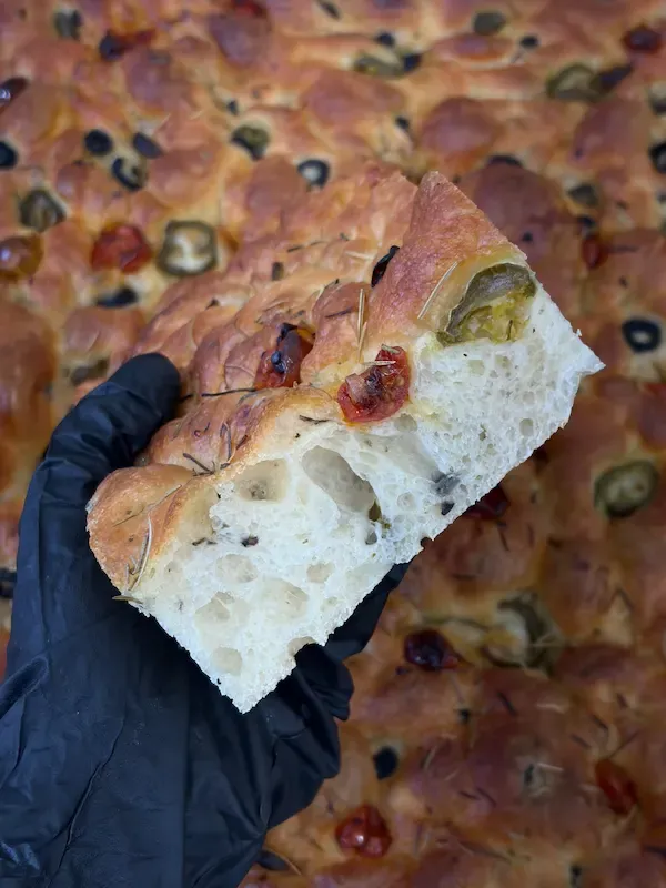Fresh baked focaccia